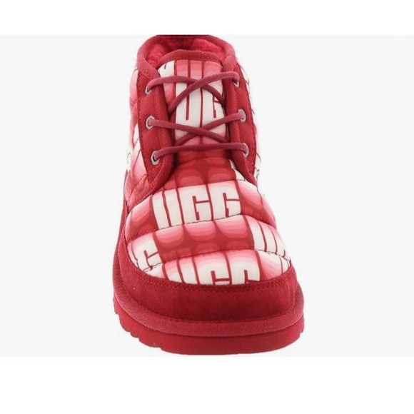 UGG Chukka Boots Red Shearling Graffiti Neumel LTA Winter Wavelength Mens 13 - Picture 6 of 15